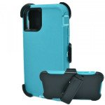 Premium Armor Heavy Duty Case with Clip for iPhone 14 6.1 (Aqua Blue)